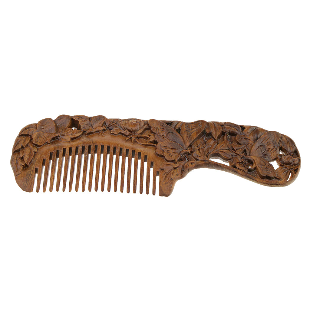 Antique Natural Sandalwood Wide Tooth Comb Hairstyle Detangling Classic Comb for Hair Care