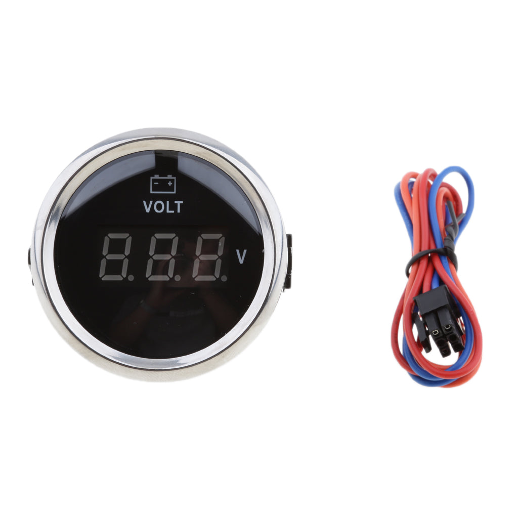 2inch 52mm Marine Red Digital LED Electronic 8-32V Volt Meters Gauge