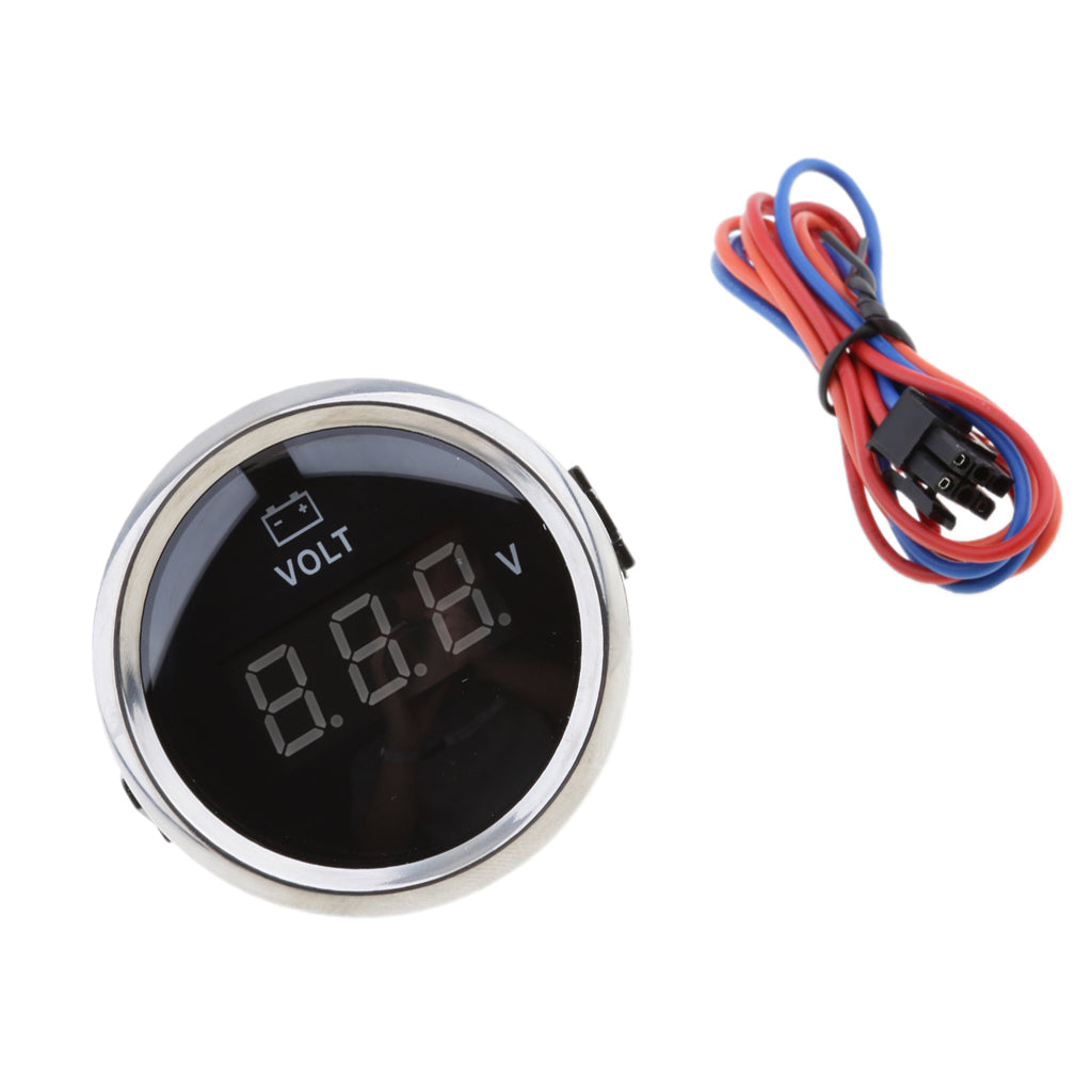 2inch 52mm Marine Red Digital LED Electronic 8-32V Volt Meters Gauge