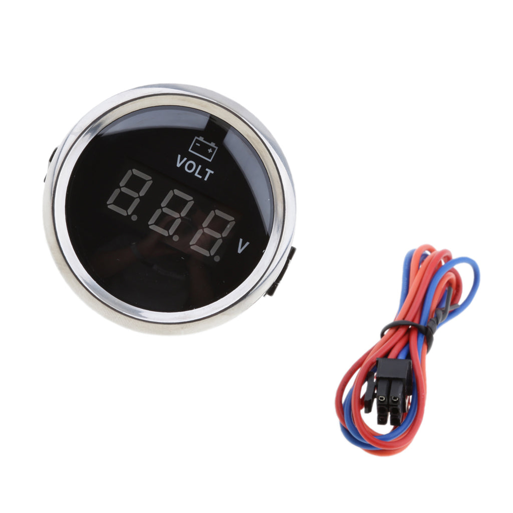 2inch 52mm Marine Red Digital LED Electronic 8-32V Volt Meters Gauge