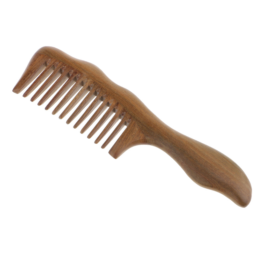 Wide Teeth Comb Wood Detangling Comb ,Wooden Hair Brush ,Sandalwood No-Static Wooden Comb