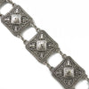 Vintage Turkish Geometric Square Carved Waist Belt Silver Belly Body Chain