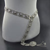 Vintage Turkish Geometric Square Carved Waist Belt Silver Belly Body Chain