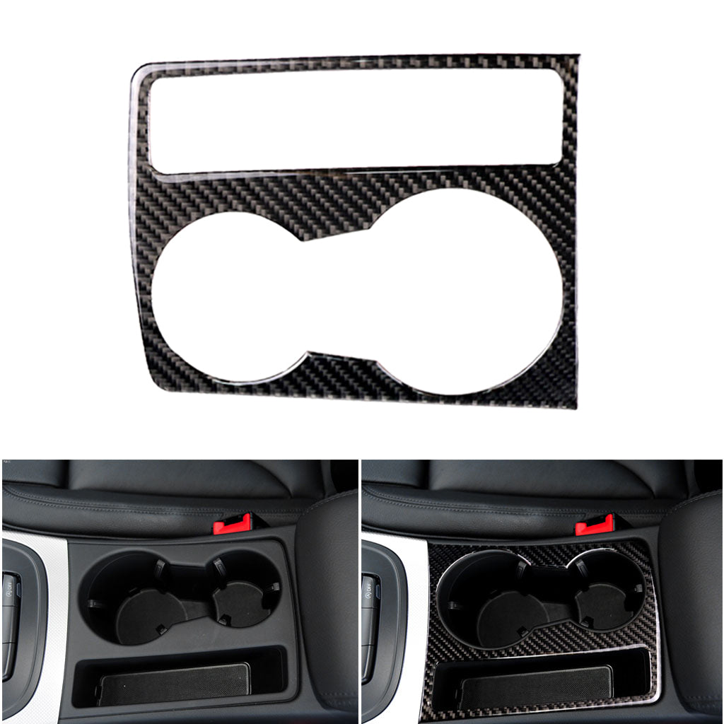 Carbon Fiber Cup Holder Decorative Cover Sticker For Audi A5 A4 B8 2009-2015