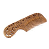 Hand Carved Sandalwood Wooden Beard and Hair Comb With Handle Handmade Natural Anti-Static No Snag Scalp Massage