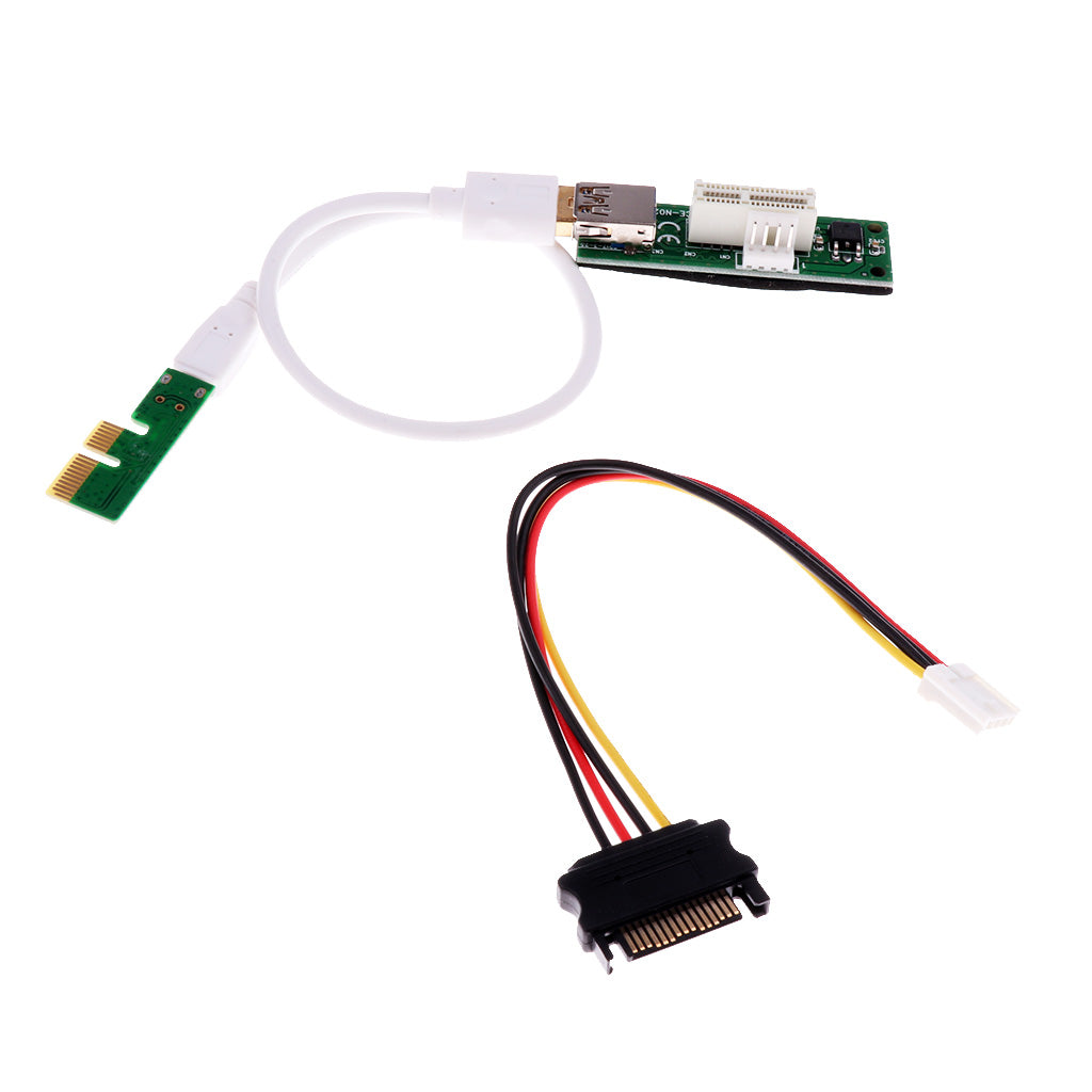 Extender Cable 4pin PCI-E PCI Express Extension1X Riser-Card Power USB