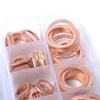 120 Pieces 8 Sizes Copper Washers Flat Ring Sump Plug Oil Seal Gasket Fittings