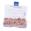 120 Pieces 8 Sizes Copper Washers Flat Ring Sump Plug Oil Seal Gasket Fittings