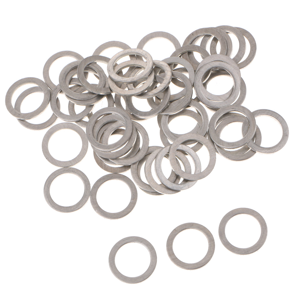 50Pcs M14 Aluminum Metal Oil Drain Plug Crush Washers Gaskets For Mazda 9956-41-400