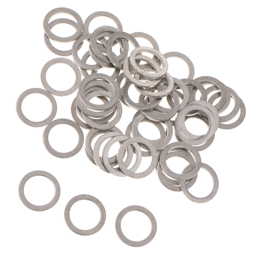 50Pcs M14 Aluminum Metal Oil Drain Plug Crush Washers Gaskets For Mazda 9956-41-400