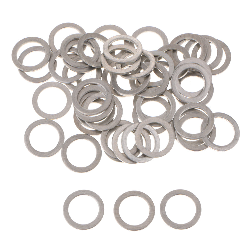 50Pcs M14 Aluminum Metal Oil Drain Plug Crush Washers Gaskets For Mazda 9956-41-400