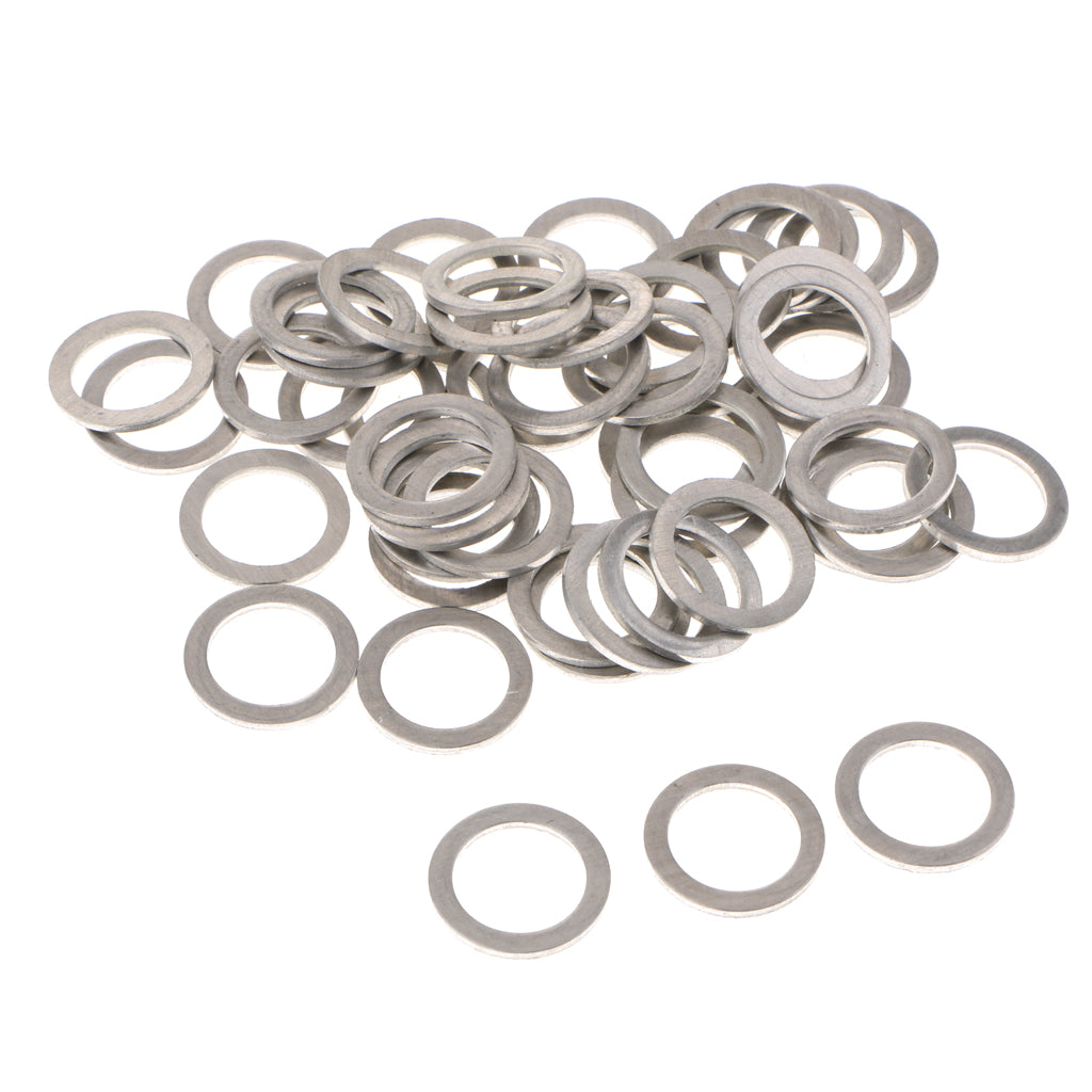 50Pcs M14 Aluminum Metal Oil Drain Plug Crush Washers Gaskets For Mazda 9956-41-400