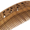 Lily Flowers Engraved Handcraft Hair Comb Sandalwood Fine Tooth Comb - No Static Natural Aroma Wood Comb for Women and Girls