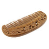 Lily Flowers Engraved Handcraft Hair Comb Sandalwood Fine Tooth Comb - No Static Natural Aroma Wood Comb for Women and Girls