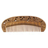 Lily Flowers Engraved Handcraft Hair Comb Sandalwood Fine Tooth Comb - No Static Natural Aroma Wood Comb for Women and Girls