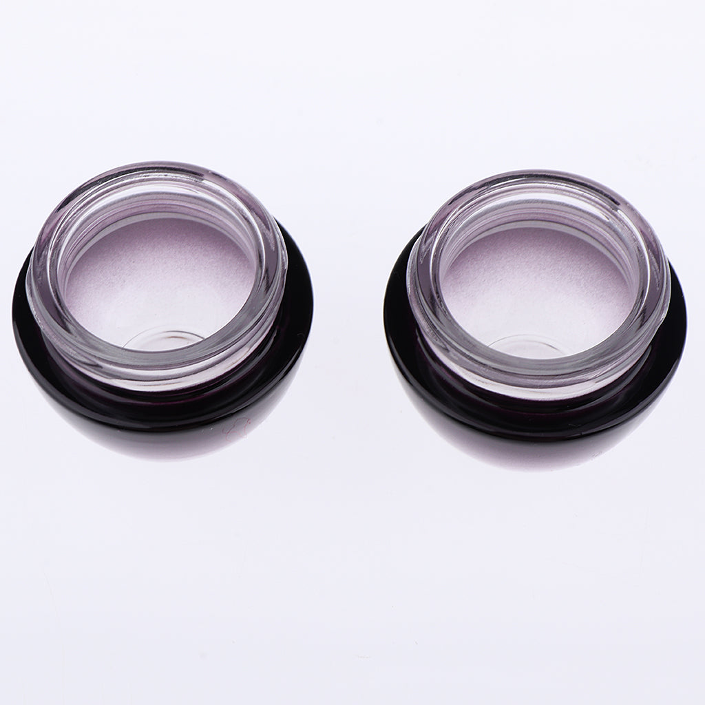 2pcs 15g Purple Glass Refillable Cosmetic Jars with Screw Cap Empty Storage Container Pot for Sample Dispenser DIY Beauty