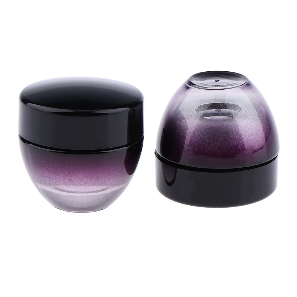 2pcs 15g Purple Glass Refillable Cosmetic Jars with Screw Cap Empty Storage Container Pot for Sample Dispenser DIY Beauty