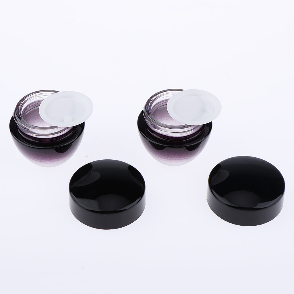 2pcs 15g Purple Glass Refillable Cosmetic Jars with Screw Cap Empty Storage Container Pot for Sample Dispenser DIY Beauty