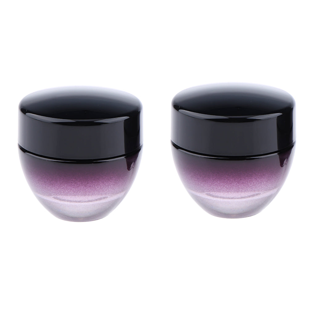 2pcs 15g Purple Glass Refillable Cosmetic Jars with Screw Cap Empty Storage Container Pot for Sample Dispenser DIY Beauty