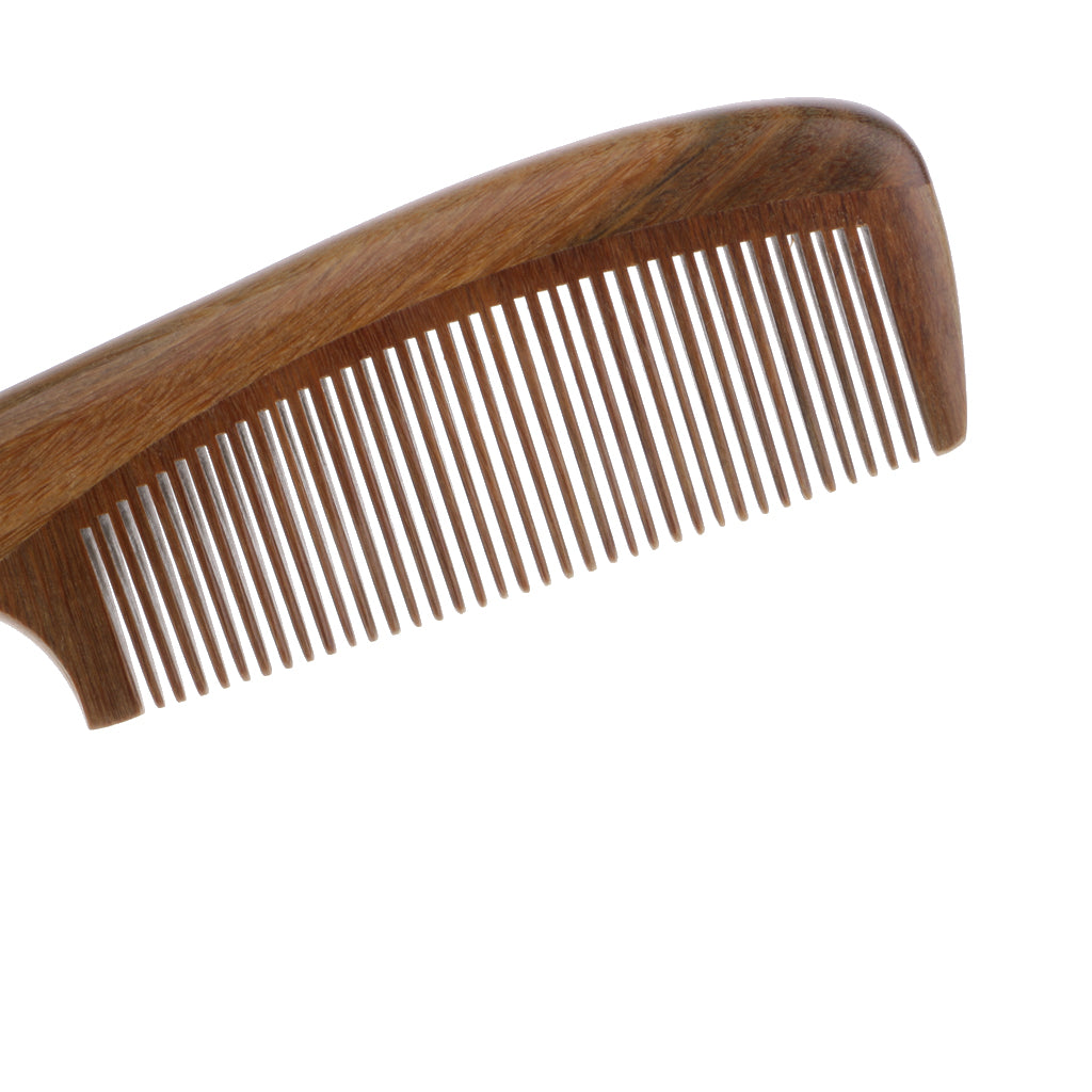 Natural Green Sandalwood Wooden Hair Combs, Handmade Head Massage Hair Care Detangler Non Static Comb