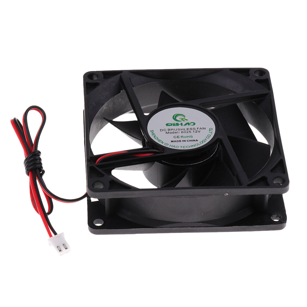 8025 80*80*25mm Cooling Fan Black for PC Case CPU Cooler Set of 5 (DC12V)