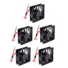 8025 80*80*25mm Cooling Fan Black for PC Case CPU Cooler Set of 5 (DC12V)