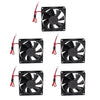 8025 80*80*25mm Cooling Fan Black for PC Case CPU Cooler Set of 5 (DC12V)