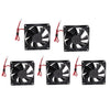 8025 80*80*25mm Cooling Fan Black for PC Case CPU Cooler Set of 5 (DC12V)