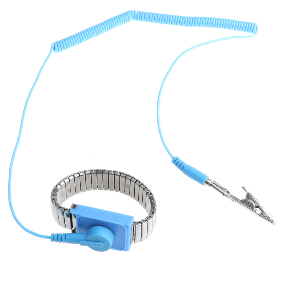 Anti-Static ESD Wrist Strap Components Discharge Band With 2.4m Grounding Wire in Blue