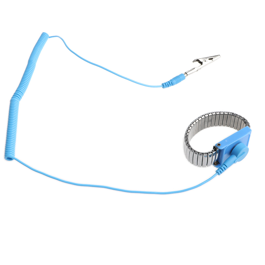 Anti-Static ESD Wrist Strap Components Discharge Band With 2.4m Grounding Wire in Blue