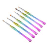 6 Piece Mermaid Tail UV Gel Polish Nail Art Drawing Painting Pen Brushes Professional Set