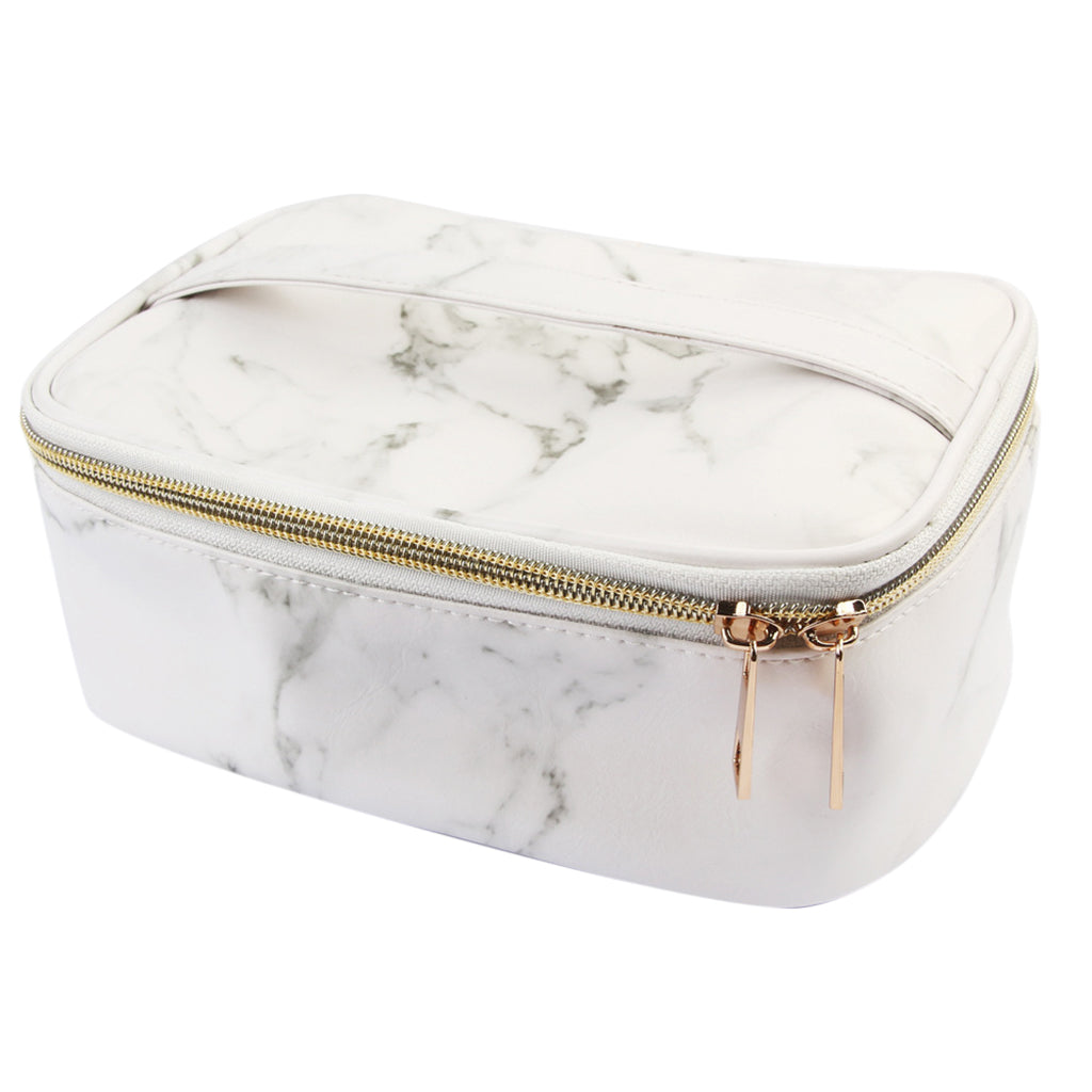 Travel PU Leather Makeup Cosmetic Storage Bag Multifunctional Toiletry Case Organizer