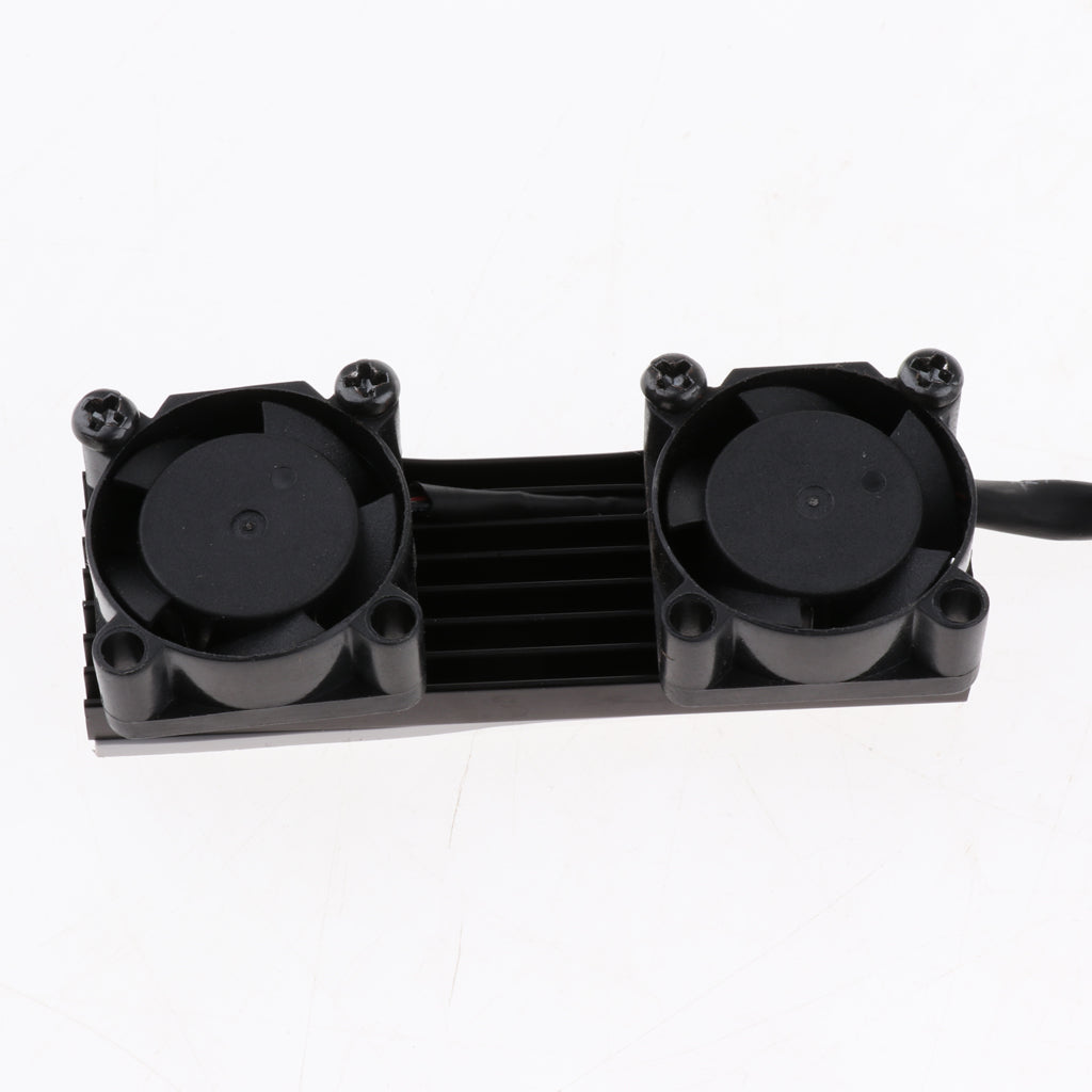 PCIE M.2 SSD 2280 3 Pin Dual Active Cooling Fan Heatsink Radiator Fin Thermal Pad - Black