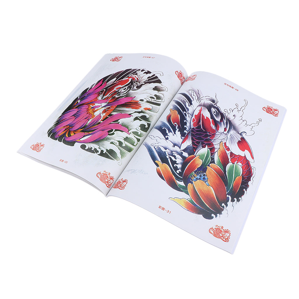 Original Various Kinds Koi Tattoos Book, Tattoos Inspired Coloring, Body Art