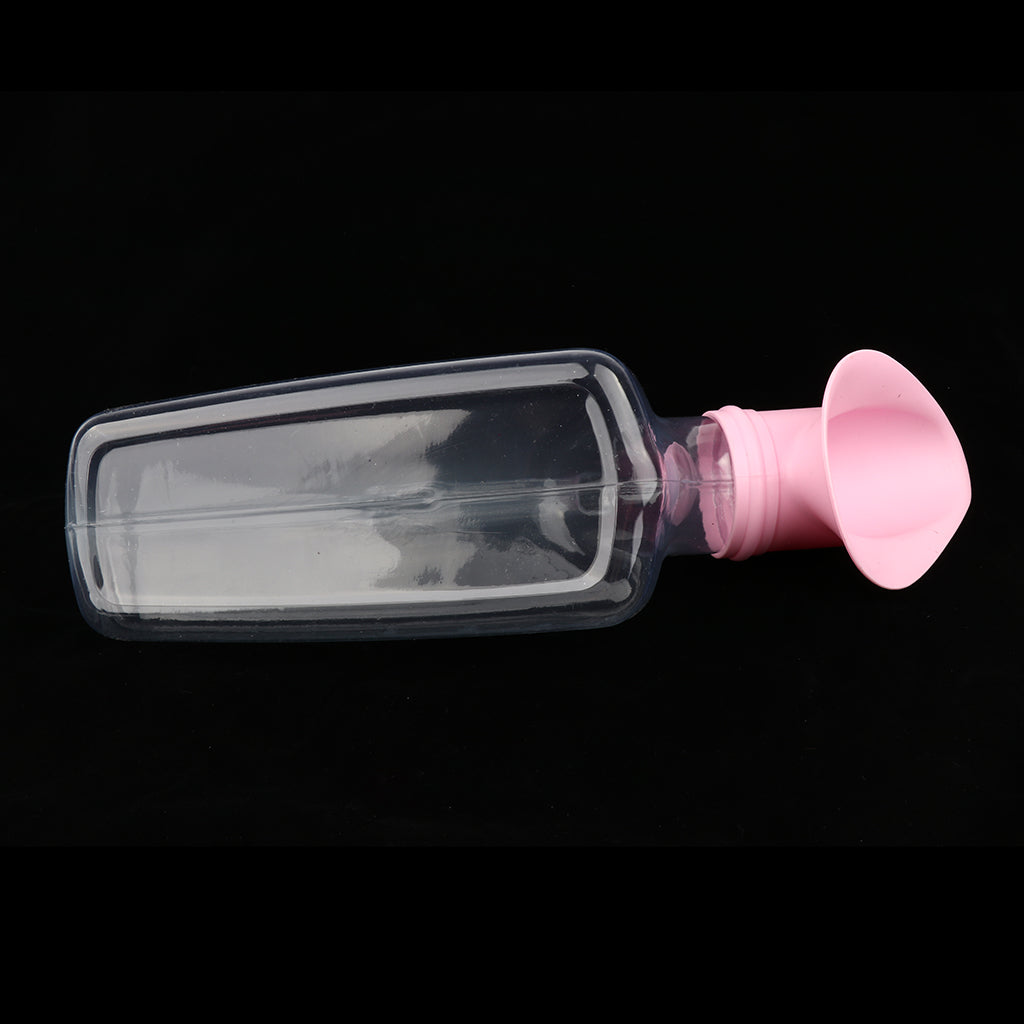 Plastic Portable Female Car Urinal Bottle Emergency Toilet Pouch Elderly Chamber Pot Pink Fit for Long Trips, Traffic Jam