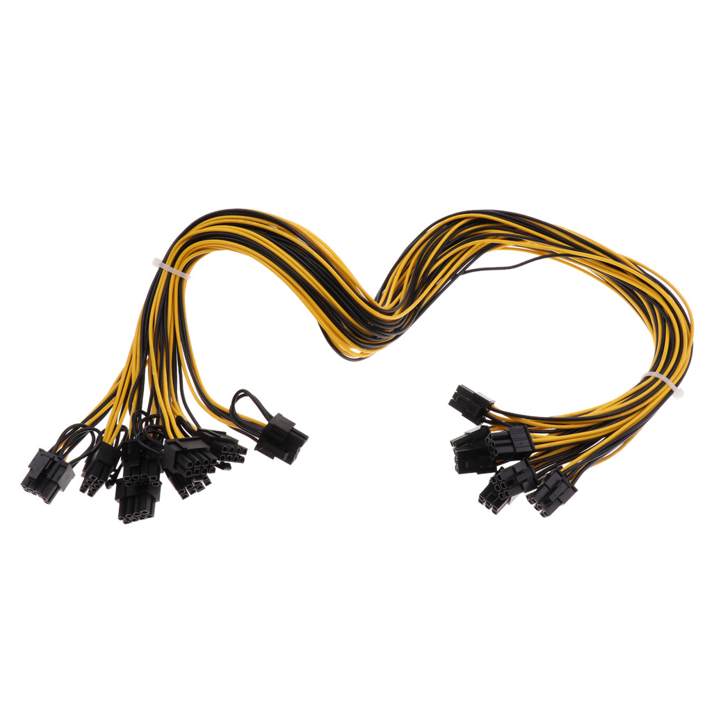 8Pcs PCI-E 6Pin to 6+2Pin Cables 27.5Inch Length(70CM) Male to Male for GPU