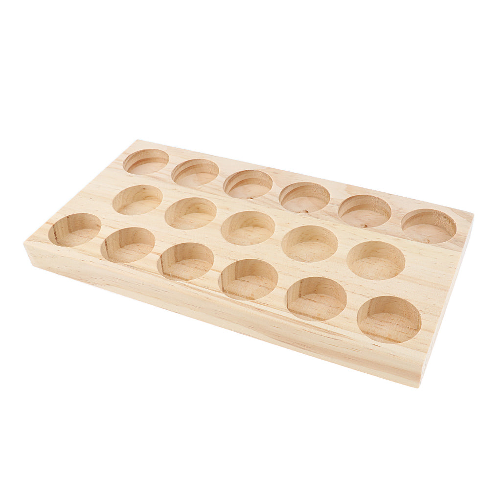 Wood Essential Oil Displaying Storage Organizer Rack For 17pcs 30ml Bottles