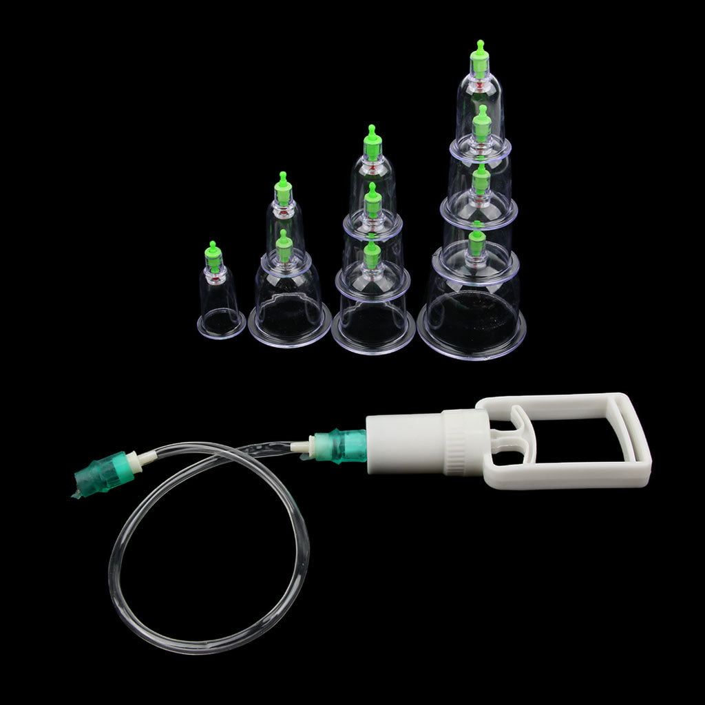 10 Pieces Magnet Anti Cellulite Massage Vacuum Cupping Cup Acupuncture With Suction Pump Kit