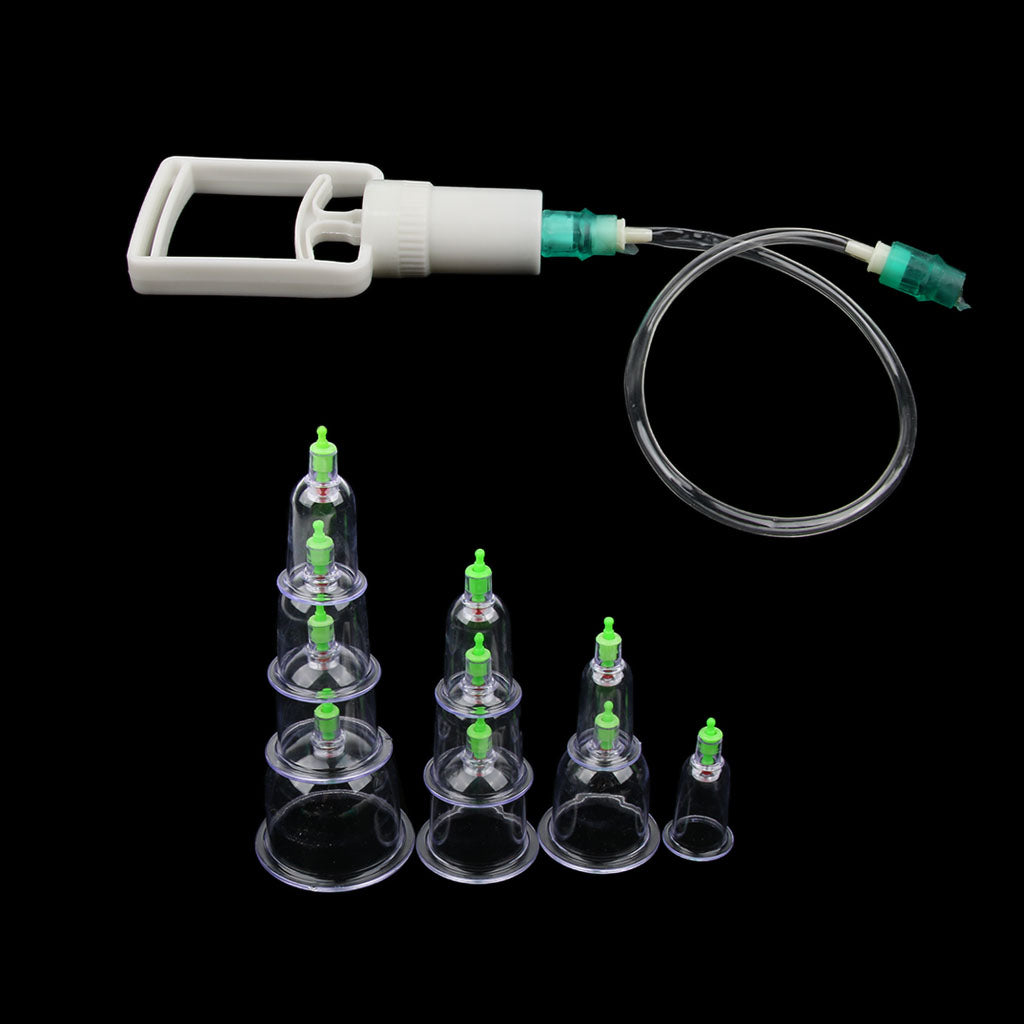 10 Pieces Magnet Anti Cellulite Massage Vacuum Cupping Cup Acupuncture With Suction Pump Kit