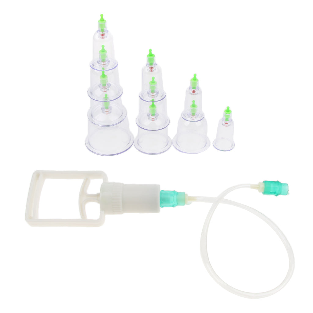 10 Pieces Magnet Anti Cellulite Massage Vacuum Cupping Cup Acupuncture With Suction Pump Kit