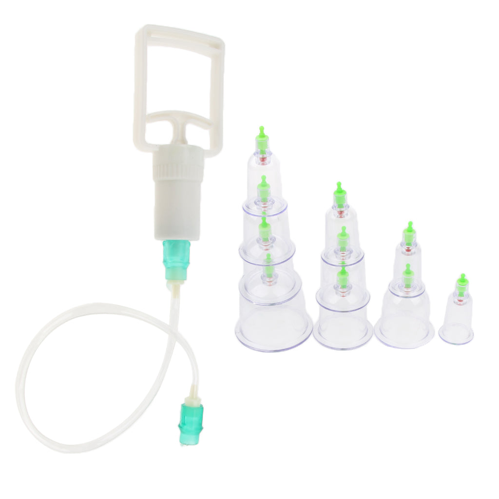 10 Pieces Magnet Anti Cellulite Massage Vacuum Cupping Cup Acupuncture With Suction Pump Kit