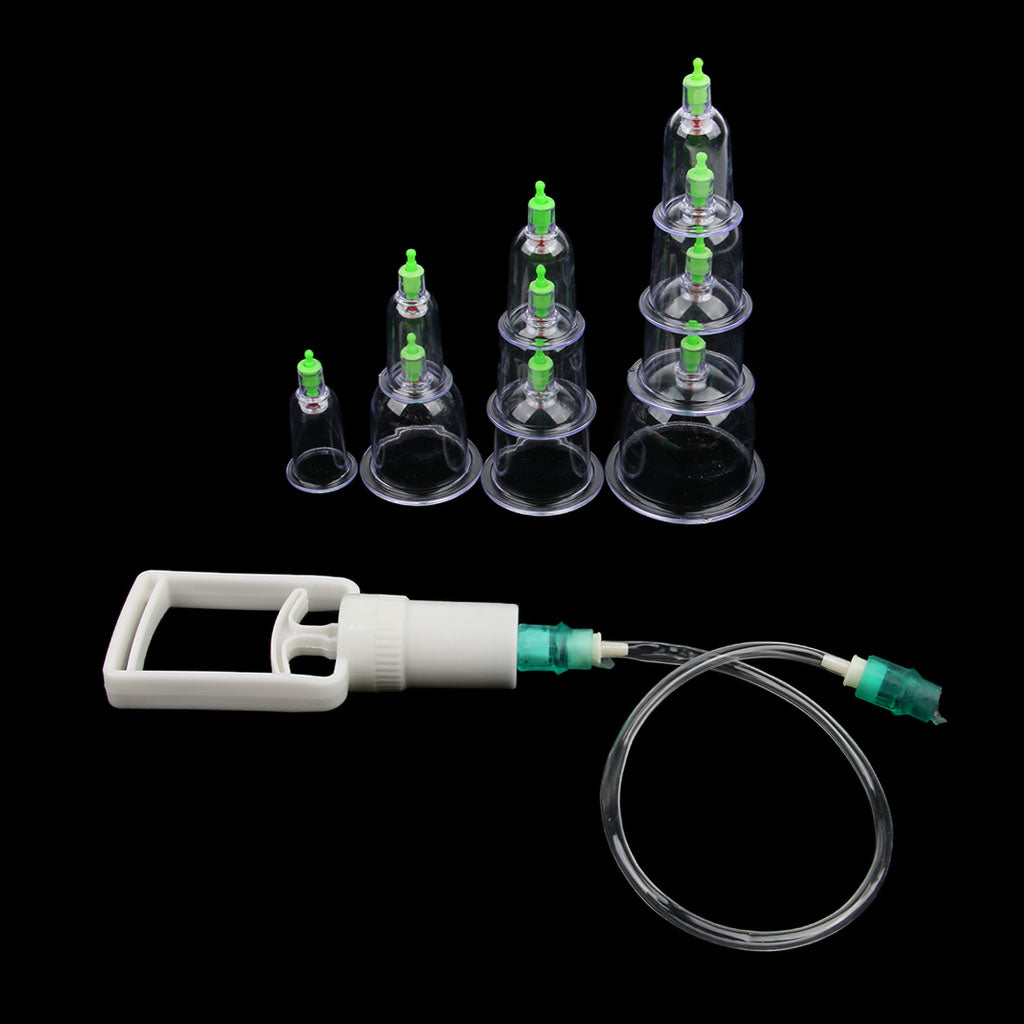 10 Pieces Magnet Anti Cellulite Massage Vacuum Cupping Cup Acupuncture With Suction Pump Kit