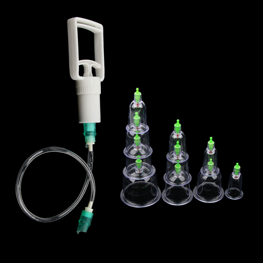 10 Pieces Magnet Anti Cellulite Massage Vacuum Cupping Cup Acupuncture With Suction Pump Kit