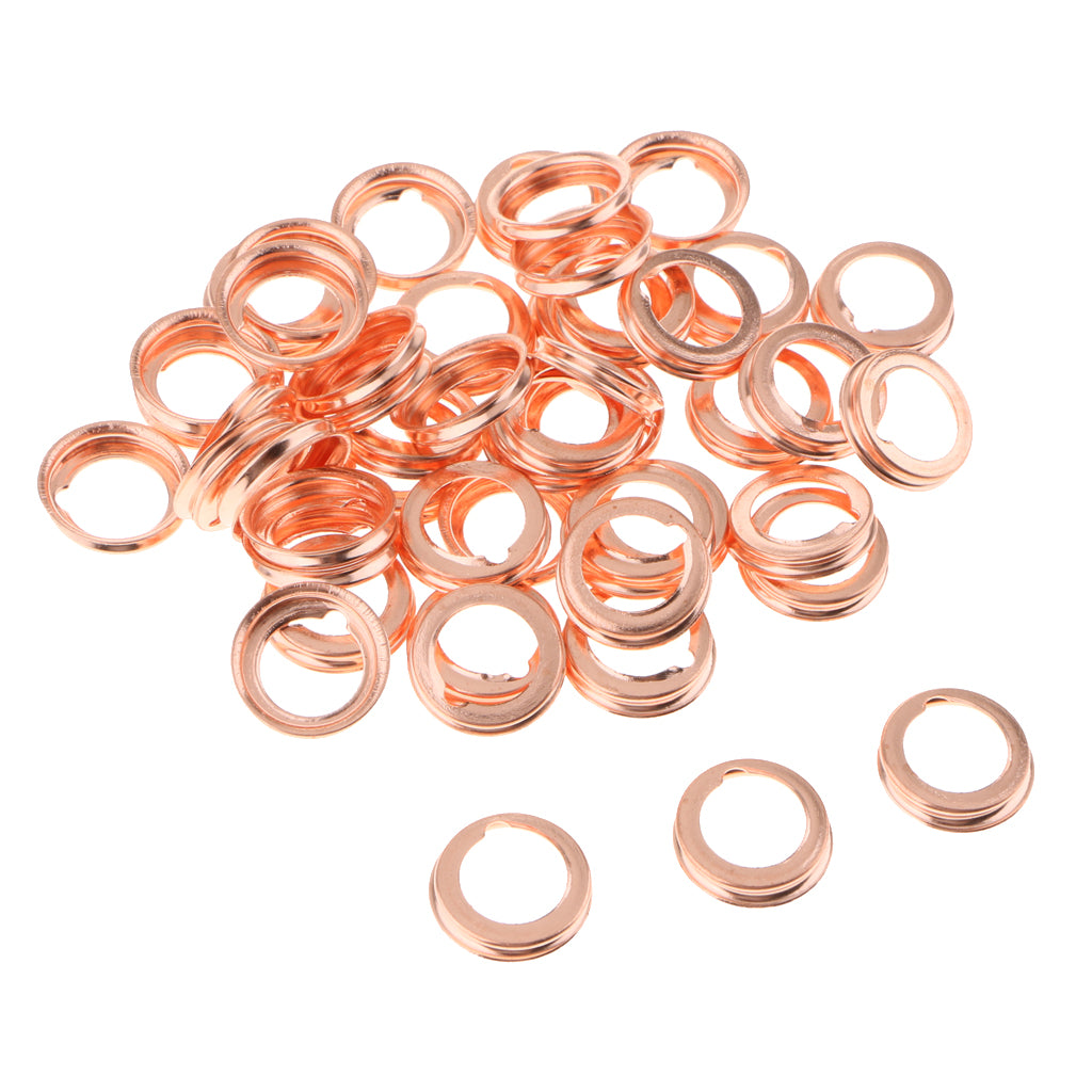 50Pcs M12 Metal Copper Oil Drain Plug Crush Washers Gaskets For NISSAN