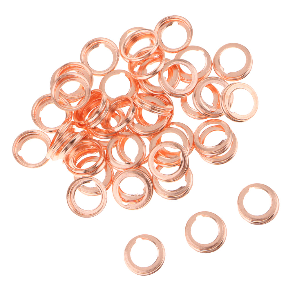 50Pcs M12 Metal Copper Oil Drain Plug Crush Washers Gaskets For NISSAN