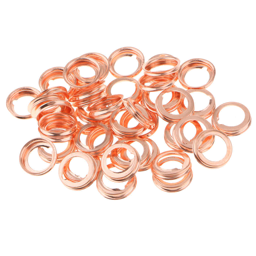 50Pcs M12 Metal Copper Oil Drain Plug Crush Washers Gaskets For NISSAN