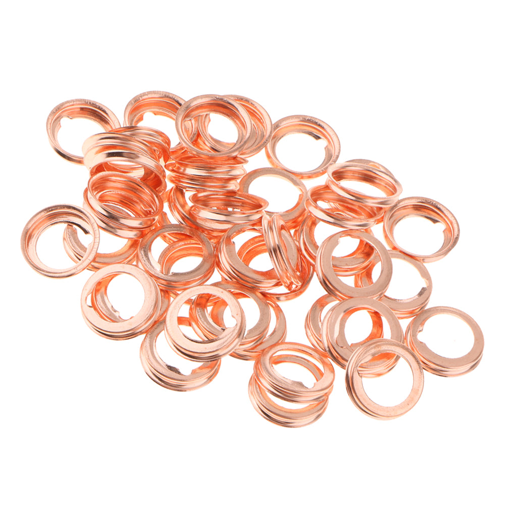 50Pcs M12 Metal Copper Oil Drain Plug Crush Washers Gaskets For NISSAN