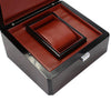 Black Glossy Wooden Wrist Watch/Bangle Leather Pillow Box Storage for Jewelry Necklace Holder