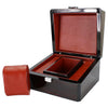 Black Glossy Wooden Wrist Watch/Bangle Leather Pillow Box Storage for Jewelry Necklace Holder