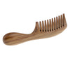 Natural Green Sandalwood Wooden Comb Massage Hair Care Wood Comb Antistatic Wide Tooth